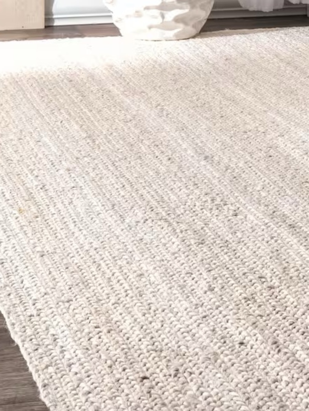 Neutral Handwoven Area Rug - Ivory - Picture 4 of 7